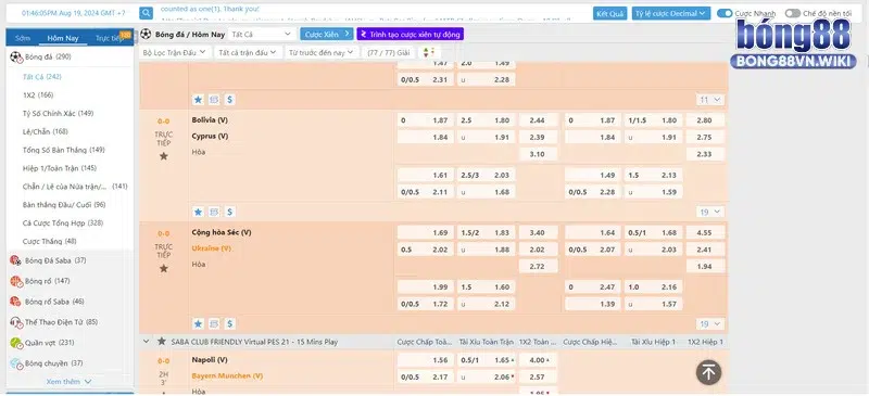 Kèo rung - Bong88 chia sẻ kiến thức cơ bản và cách tính tiền thắng/thua Hướng dẫn tính tiền qua ví dụ thực tế